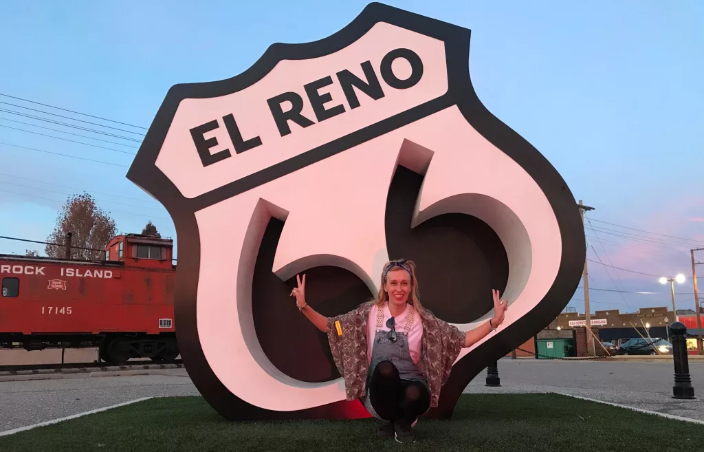 El Reno Route 66 en Oklahoma al atardecer