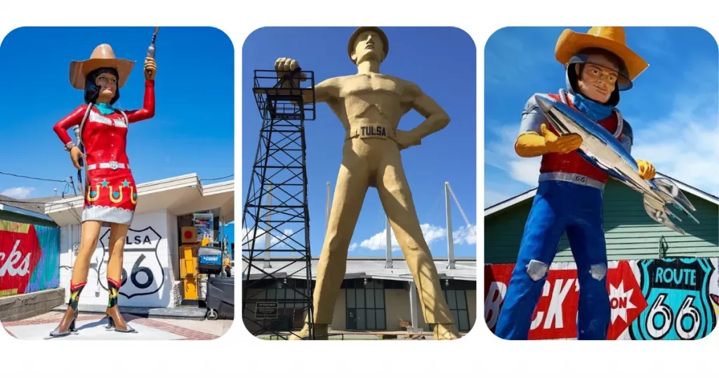 Estatuas en la Ruta 66 en Tulsa, Oklahoma
