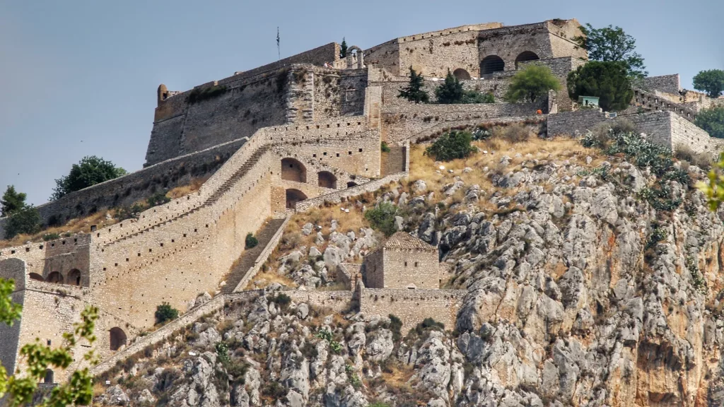 Impresionante fortaleza de Palamidi en el Peloponeso, Grecia