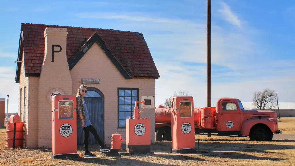 Gasolinera vintage Phillips 66 en McLean, Ruta 66