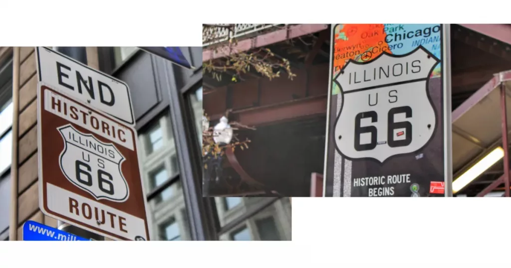 Inicio y fin de la Ruta 66 en Chicago, Illinois