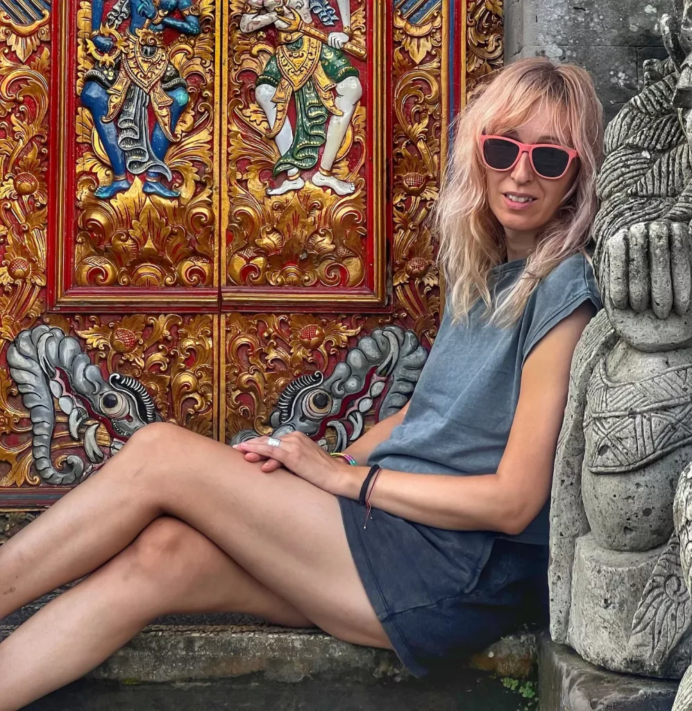 Ana en Pura Ulun Danu Bratan, uno de los templos más impresionantes de Bali.